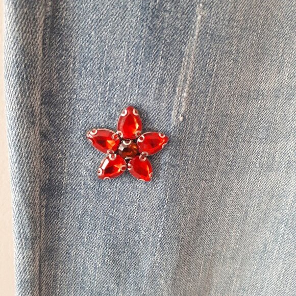 NWT For the Republic floral applique embellished slim ankle jeans, 26 - Picture 11 of 15